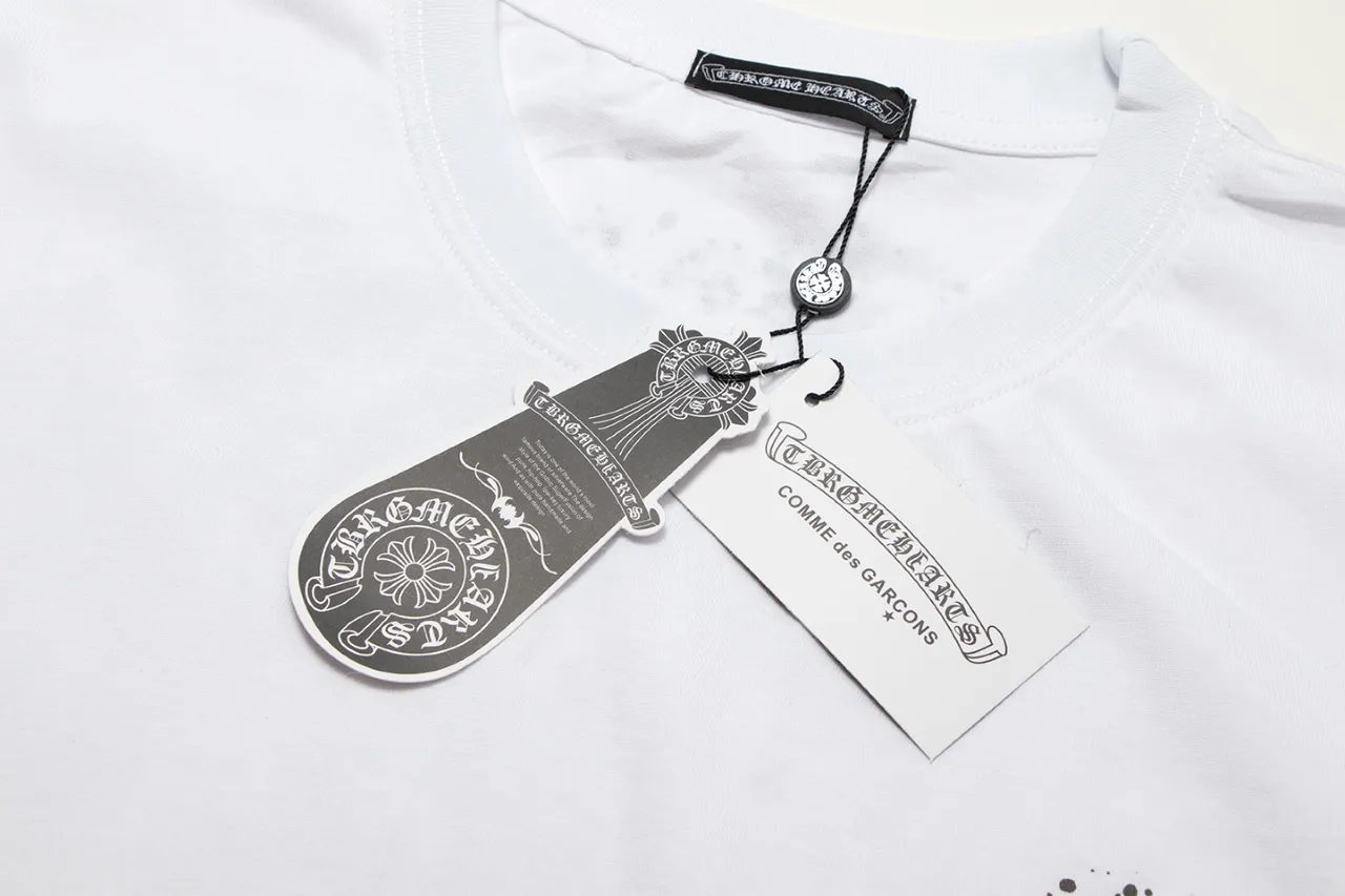 P170 Chrome Hearts Chrome Hearts Inkjet Gypsophila Hot Diamond Sanskrit Short Sleeves Size: SMLXL Color: Black White
